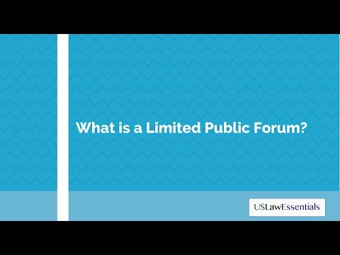 Video: Wat is een niet-openbaar forum?