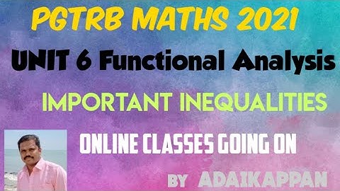 Functional Analysis part 1 /PGTRB MATHS