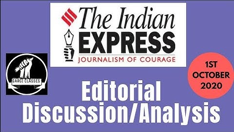 1st October 2020 | Gargi Classes Indian Express Editorial Analysis/Discussion