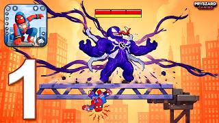 Spiderblox Hero Rope Fighter - Gameplay Walkthrough Part 1 - Spider Fighter Game (iOS, Android) screenshot 1