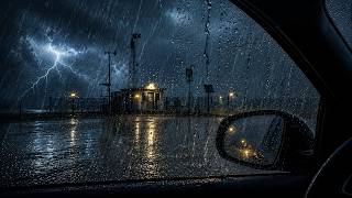 Sleeping in a Car with Heavy Rain & Thunder | Sleep Instantly, Stop Overthinking & Calming
