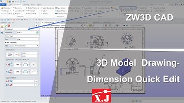 ZW3D คู่มือ สอนการใช้งาน Drawing - Dimension Quick Edit