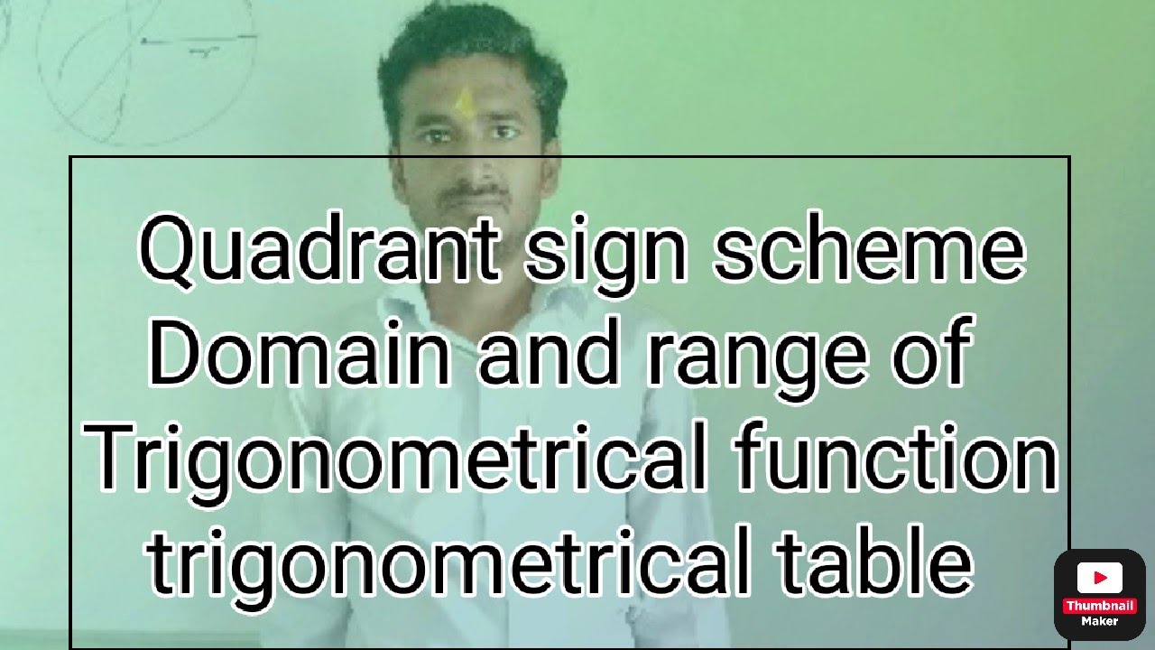 Quadron Sign quadrant sign scheme domain and range of trigonometrical function ...