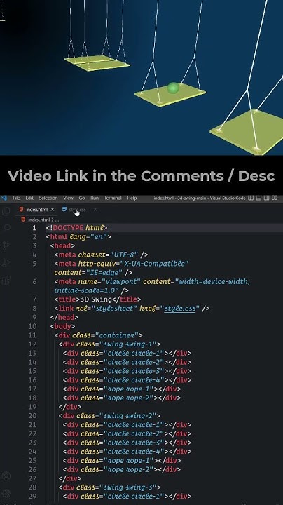 3D Swing with HTML and CSS / How to Create 3D Elements with HTML and ...