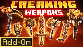 CREAKING WEAPONS ADDON Adds 7 OP Weapons & Boss to Minecraft Bedrock Edition!