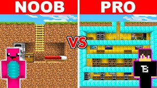 NOOB vs PRO: REJTETT FÖLDALATTI BUNKER ÉPÍTŐ KIHÍVÁS!