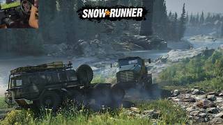Snow Runner Gameplay - Stuck Truck AND Trailer Deliver To Hanger ! PXN V9 Steering Wheel !