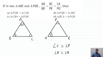 If in two triangles ABC and PQR,  AB/QR =BC/PR = CA/PQ ,  then (A) PQR ~ CAB(B) PQR ~ ABC (C) CBA