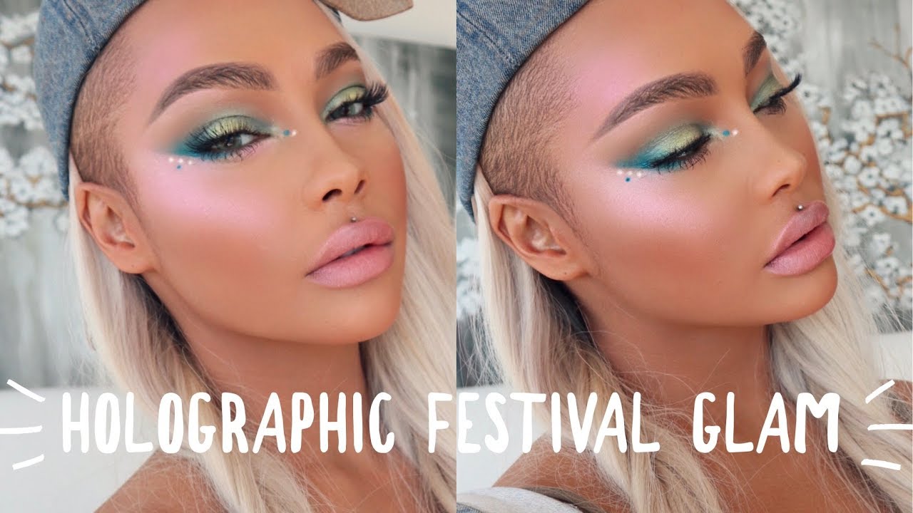 HOLOGRAPHIC FESTIVAL GLAM MAKEUP TUTORIAL | SONJDRADELUXE - YouTube