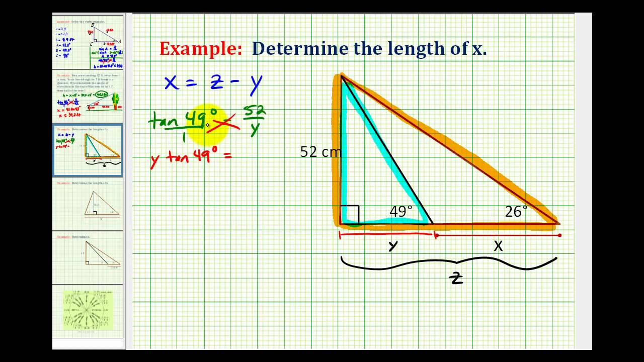 Example 1 Determine an Unknown Length Using Right