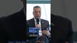 Sen. Alex Padilla on leading the biotech race
At The Bridge, a series at the Johns Hopkins University Bloomberg Center focused on dialogue between bipartisan leaders who are working together on practical policy solutions, Sens. Alex Padilla (D-Calif.) and Todd Young (R-Ind.) discussed their work on the National Security Commission on Emerging Biotechnology (NSCEB), the importance of the biotech sector, and the ways the U.S. can strengthen its leadership and national security as rapid advancements in biotech pose new opportunities and risks. Sen. Alex Padilla on leading the biotech race