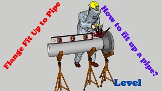 Flange fitup to pipe.Flange fit up. Weld neck flange fit up pipe easy method. Pipeline Fabrication