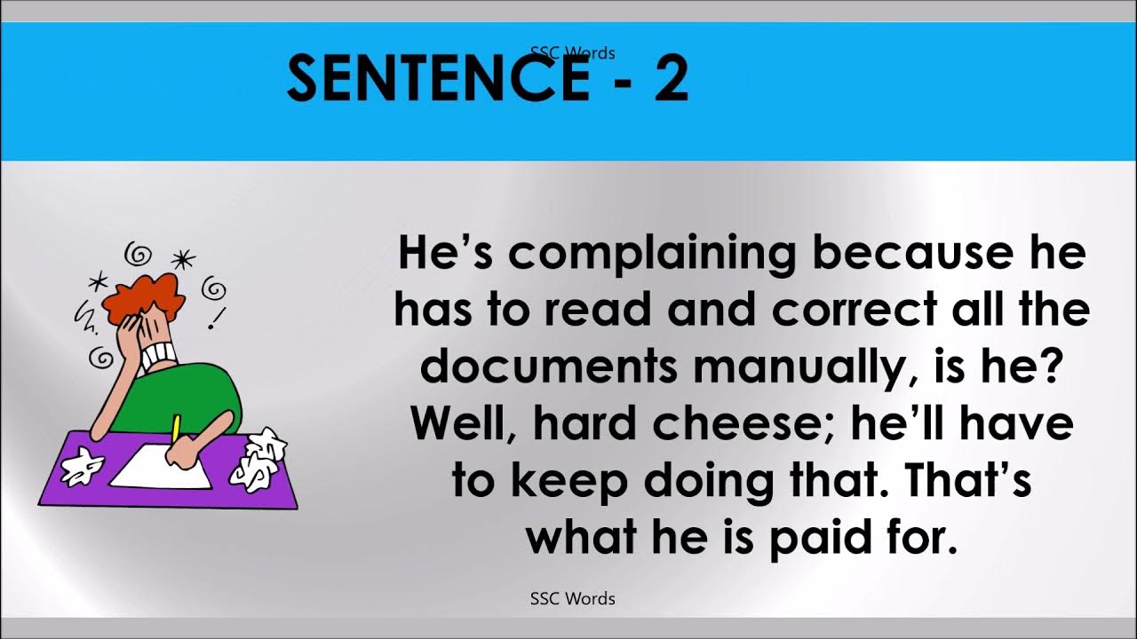 HARD CHEESE Idiom 778 Meaning and five sentences SSC Words YouTube