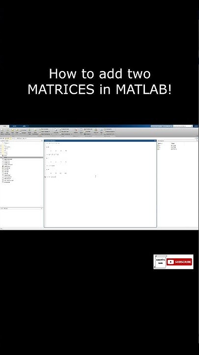 How to add two MATRICES in MATLAB! #ytshorts #shorts # ...