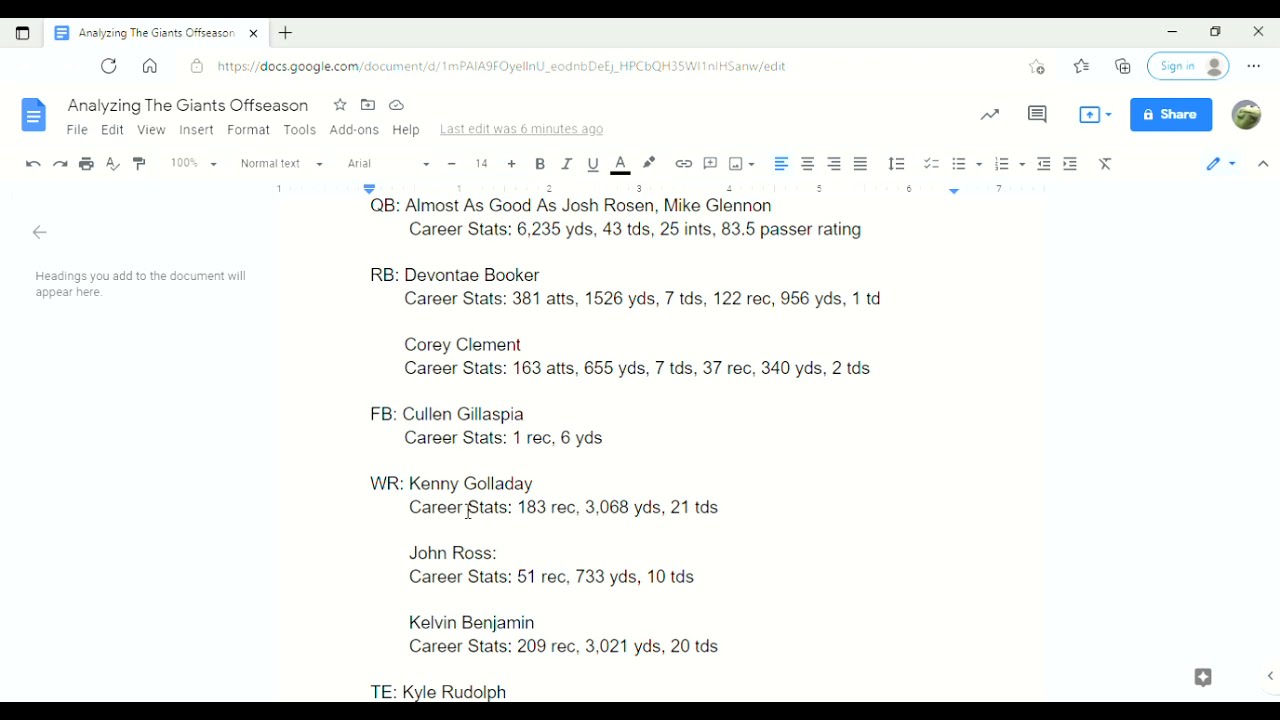 Analyzing The Giants Offseason - 2021