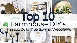 TOP 10 FARMHOUSE DIYs | FARMHOUSE HOME DECOR DIY | DOLLAR TREE FARMHOUSE HOME DECOR DIYs