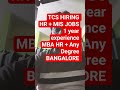 TCS HR Recruiter &amp; MIS Jobs 2026 🔥 Freshers + 1-3 Yrs |