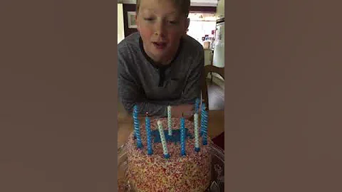 Blowing out birthday candles in slo-mo.