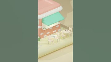Low Poly Coffee Shop in Blender #shortsvideo #shorts #subscribe