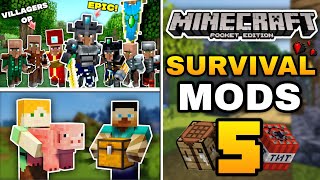 Top 5 Survival mods for minecraft pocket edition | Best Minecraft mods 1.19 + | Criptbow Gaming