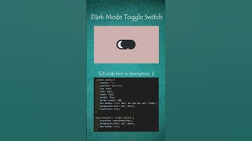 How to Make a Dark Mode Switch in 1 Minute! #webdevelopment #htmlcss #shorts