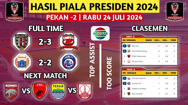 HASIL DAN JADWAL PIALA PRESIDEN 2024. PERSIJA JAKARTA 2-2 AREMA FC ~ BALI UNITED 2-3 MADURA UNITED