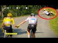 Vingegaard WAITS After Tadej Pogacar Descent Crash | Tour de France 2022 Stage 18