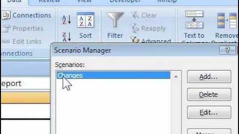 How to delete a scenario in Excel