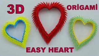 3D ORİGAMİ KALP YAPIMI / DIY 3D Origami Heart / How To Make 3D Origami Heart / Paper Heart