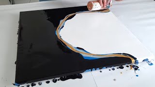 Acrylic Pouring - BIG Wave Split Painting - Fluid Art / Dutch pour