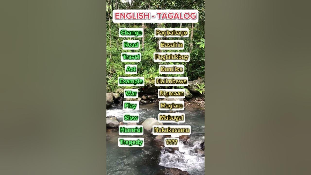 299 English Tagalog Translation reels shorts short video 