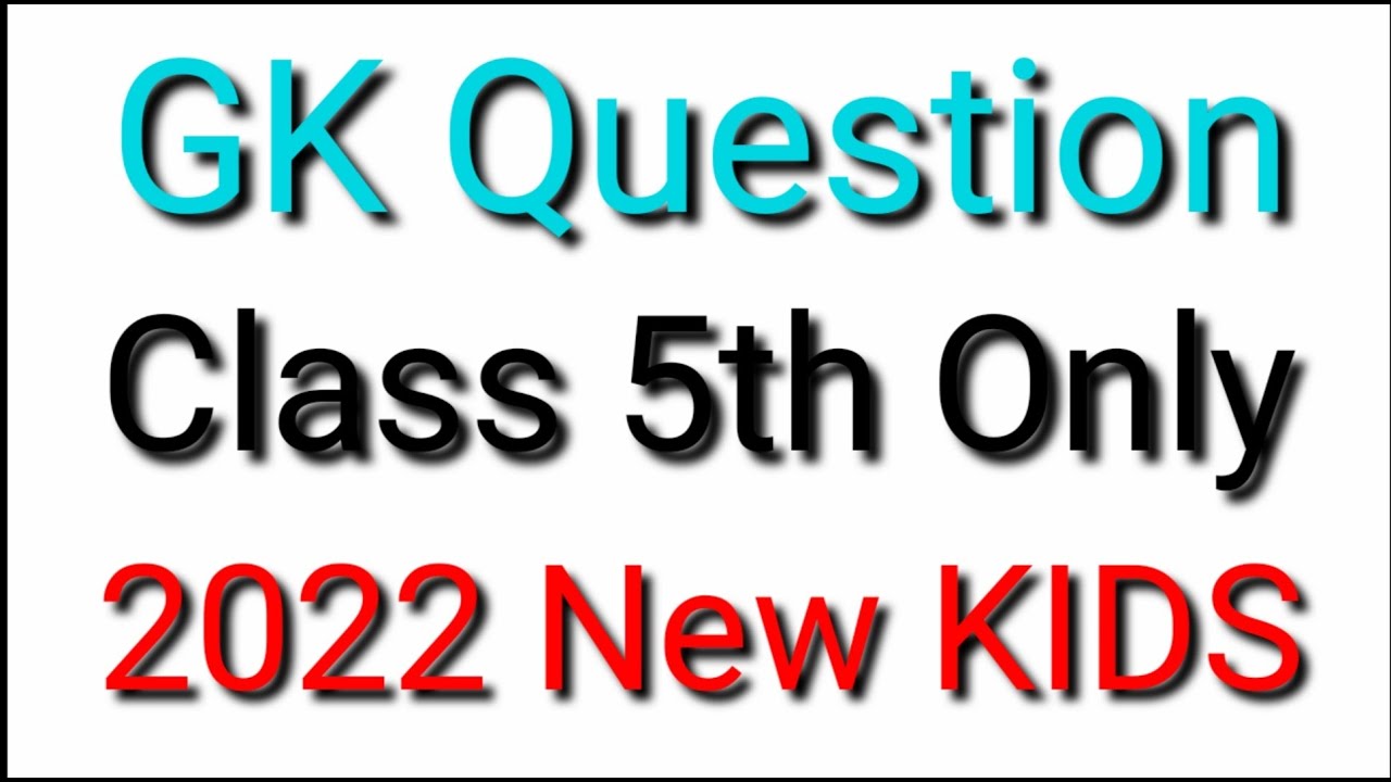 Gk Questions Answers Class 5 Only Hindi Kids 2019 20 Youtube