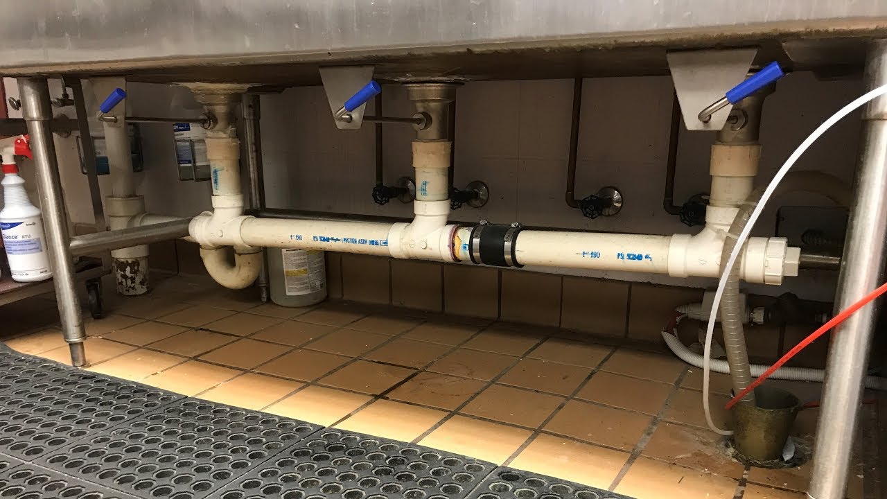 commercial kitchen sink plumbing diagram