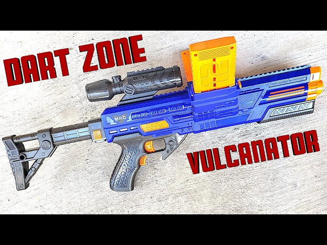 Vulcanator Motorized Dual Magazine Blaster - Dart Zone - Works with NERF  Dart Clips