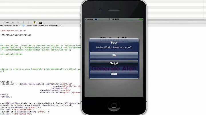 iPhone Programming-UIAlertView:Make the buttons do something