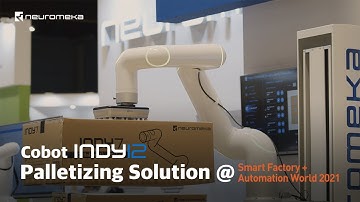 Cobot palletizing demonstration for logistics automation @Smartfactory+Automation World 2021