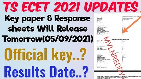 TS ECET 2021 Key Paper & Response sheets Release Tomorrow//Results.?//Counselling Required Documents