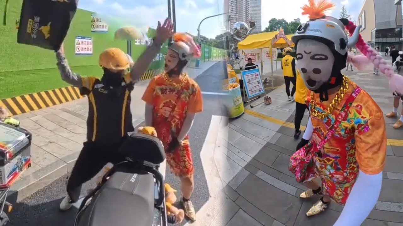 When the delivery guy puts on a Sheniu suit and goes out to play