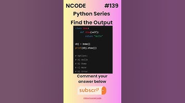 NCODE #139 | Find the Output | Comment your Answer Below | #coding #pythondaily #python #mcqsquiz