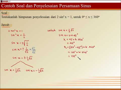 Contoh soal dan pembahasan persamaan trigonometri