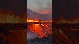 Lava Spreading Due to a Volcano Eruption