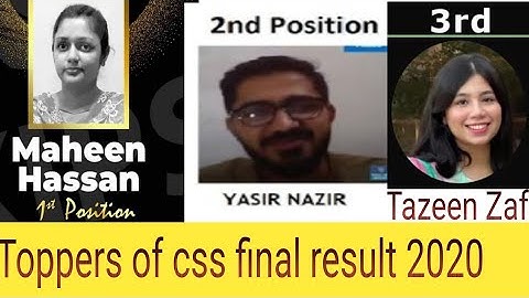 CSS toppers 2020 | CSS final Result 2020