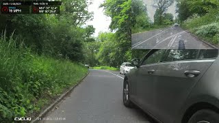 11th Jun 2021: RY66 DAA Two close passes over solid white line into oncoming traffic