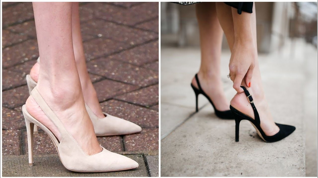 Sexy most beautiful and stylish women foot wear collection of slingback pump designs 2020