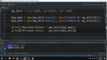 How to find the min  max of values in a Python dictionary