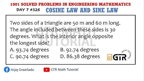 COSINE LAW AND SINE LAW | 1001 SOLVED PROBLEMS IN ENGINEERING MATHEMATICS | DAY 7 #326