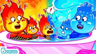 Bearee Is Fire or Water? | Fire Family vs Water Family | Kids Cartoon About Bearee Elemental Family