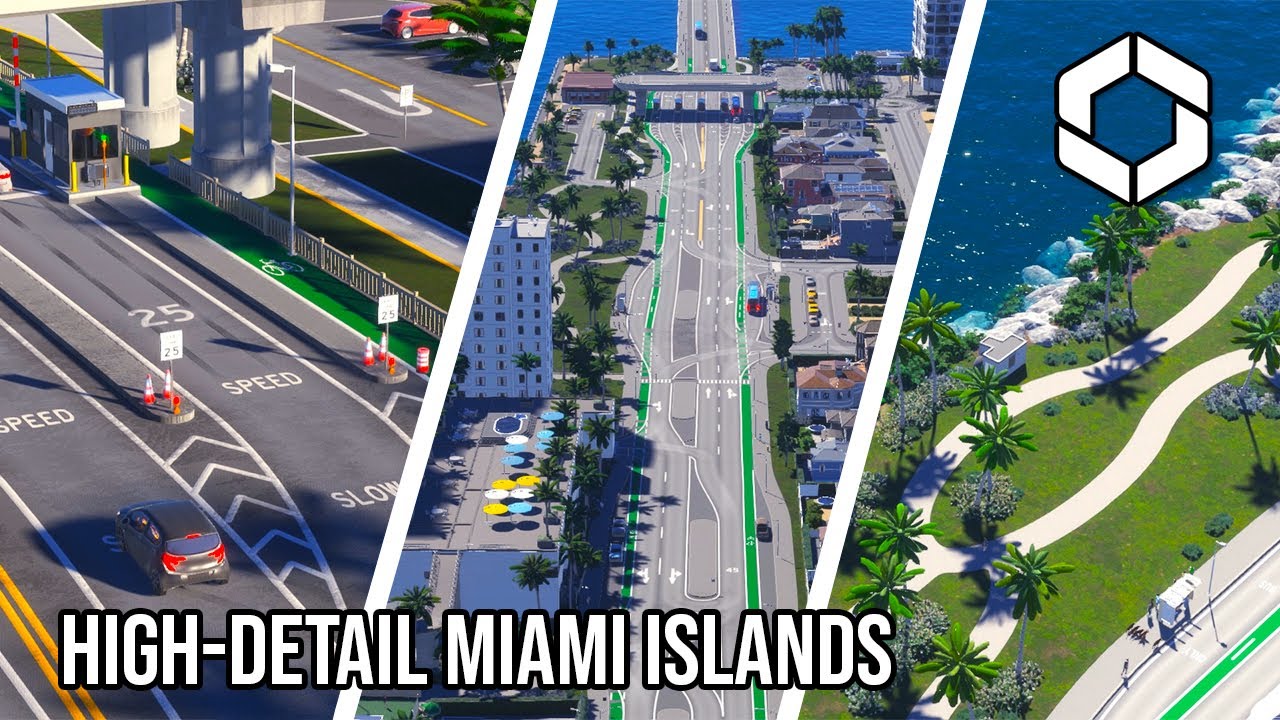 High-Detail Miami Islands Build in Cities Skylines 2 Coral City