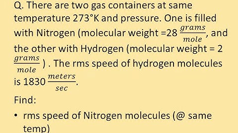 Physics Made Easy -solved problem- Kinetic theory of gases- RMS speed