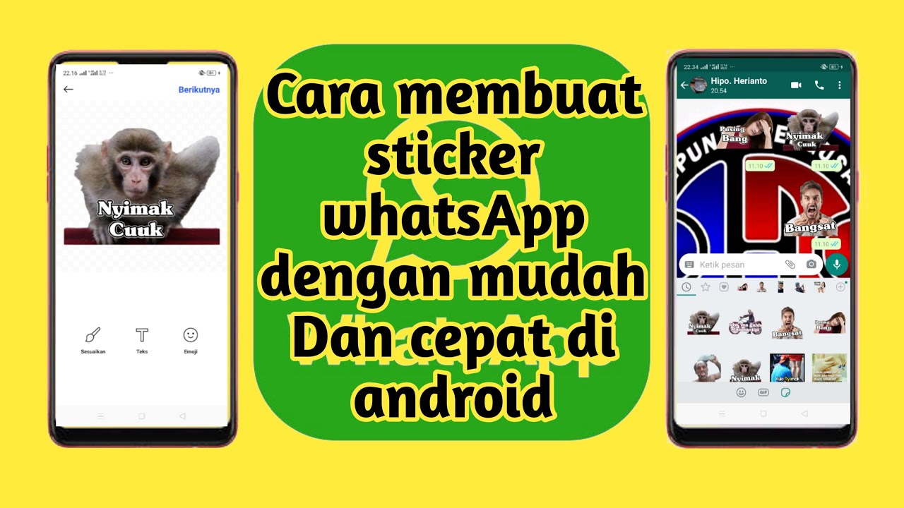 Cara Membuat stiker  di WhatsApp  Android YouTube